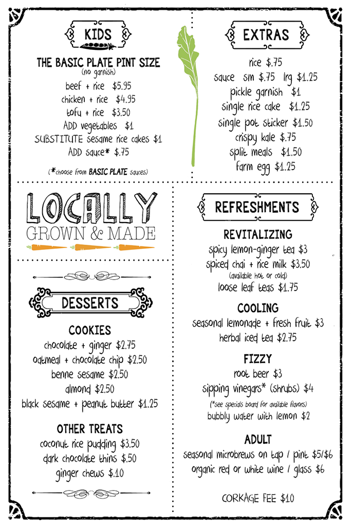 the kitchen's cafe menu - kids, extras, desserts, refreshments